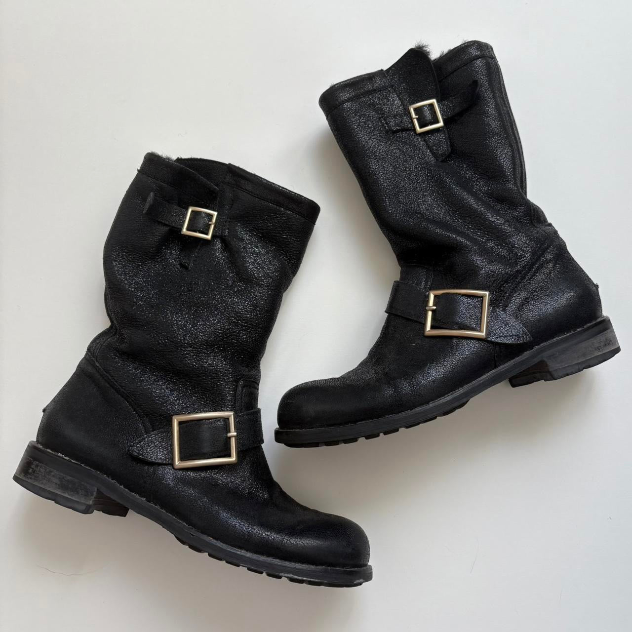 Jimmy Choo Suede Moto Boots