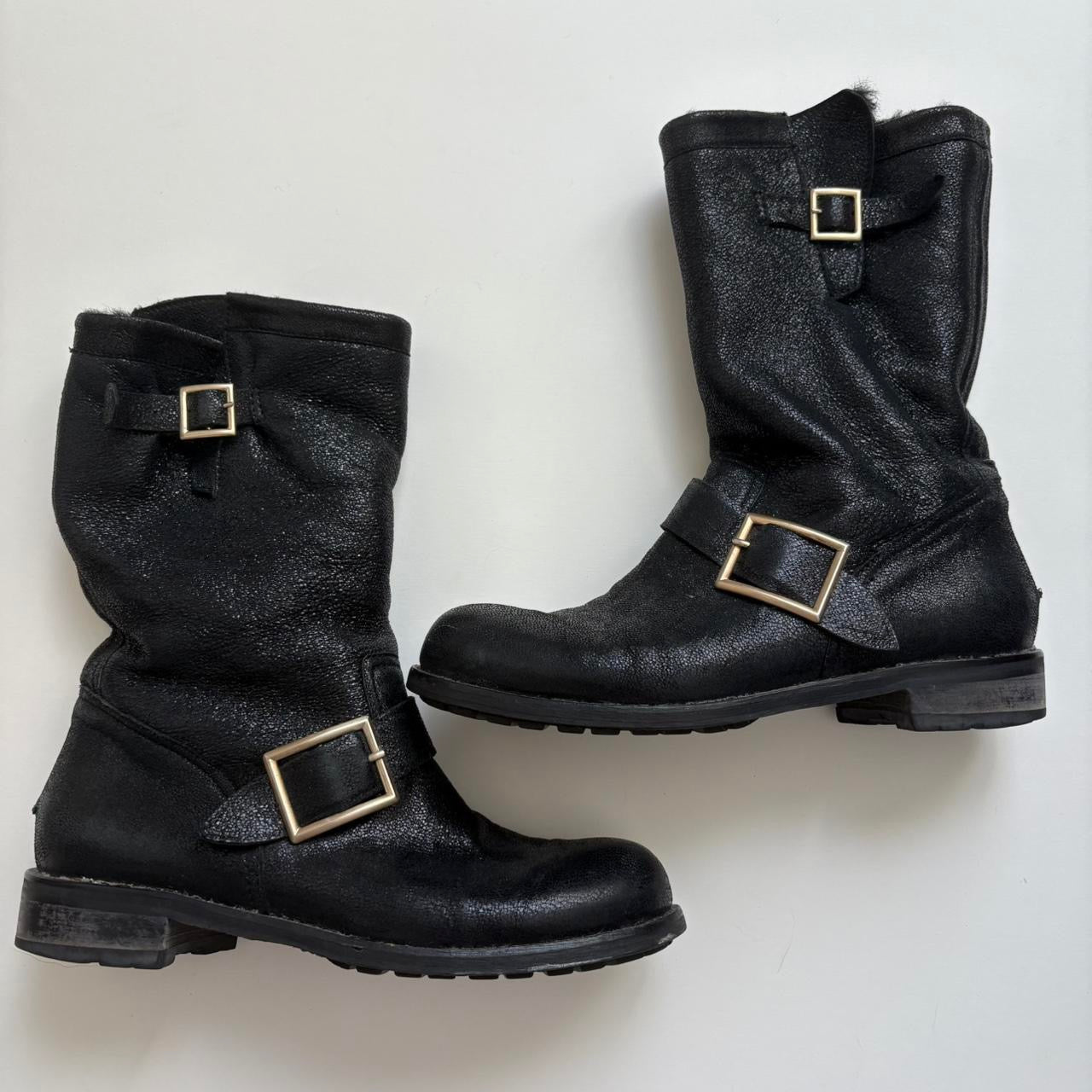 Jimmy Choo Suede Moto Boots