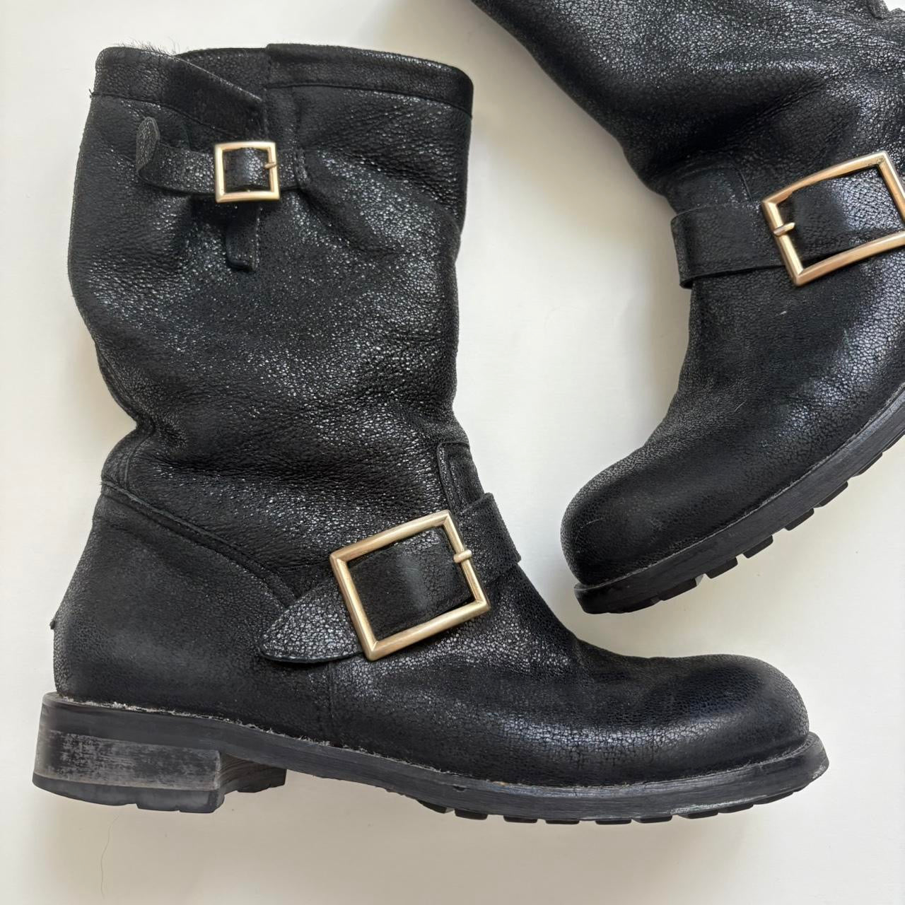 Jimmy Choo Suede Moto Boots