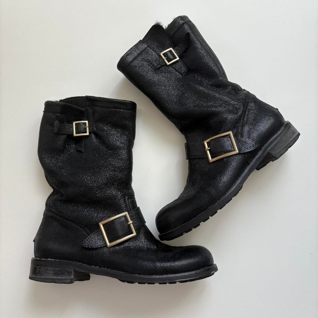 Jimmy Choo Suede Moto Boots